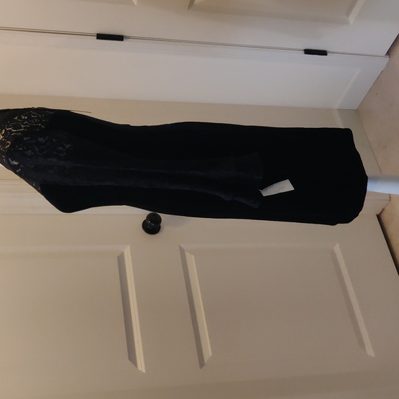 New!C' faitPourVousParis black velvet lace dress bell shape long sleeves Goth Bo - Picture 4 of 14
